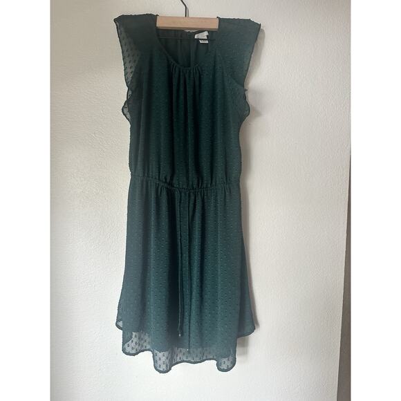 Balmain x H&M Dresses & Skirts - H&M Blouson Dress Women’s Size 10 Color Green‎ Cap Sleeve Boat Neck
